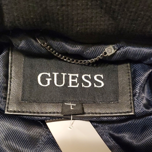 Guess Black Genuine Leather Outerwear - Picture 2 of 13
